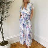 Budding Love Off White Floral Chiffon Maxi