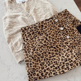 Risen Camel High Rise Button Down Skort