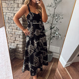 Black Genevieve Midi Dress
