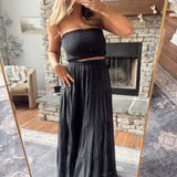 Black Salterra Tube Top and Maxi Skirt Set