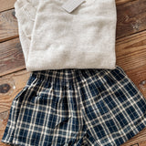 Navy Plaid Zalen Shorts