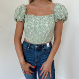 Feeling Fresh Floral Cropped Corset Top