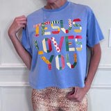 Jesus Loves You Boho Crop Tee