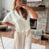 Ivory Logan Short Sleeve Knit Cardi