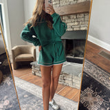 Alessia Hunter Green Gingham Piping Detail Shorts