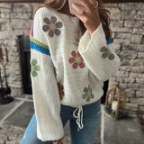 Daisy Delight Ivory Oversized Knit