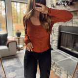 Brick Formline Button Up Sweater