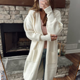 Envy Ivory Ribbed Sweater Knit Cardi