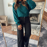 Deep Green Mariana Cropped Sweatshirt