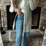 Mystical Olive Garment Washed Corduroy Duster