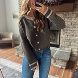 Chocolate Two Tone Cardigan