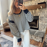 Navy Cross Open Back Pullover