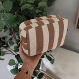 Brown/Beige Striped Terry Cloth Travel Pouch