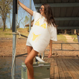 Yellow Gingham Bikini Tee