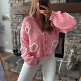 Pink Sweetheart Overstitch Cardigan