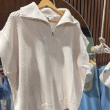 PLUS White Apricot Half Zip Sleeveless Sweater IN STORE