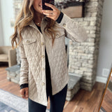 Stone Cold Taupe Quilted Shacket