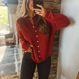 Red Ease Cardigan
