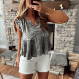 Charcoal Marfa Vintage Sleeveless Top