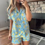 Light Blue Zesty Lemons Pajama Set