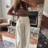 Off White Adjustable Wide Denim Pants