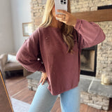 Maroon Exposed Seam Top