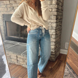 Vervet Upstanding HR Drawstring Wide Barrel Jeans