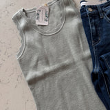 Becky Pistachio Scalloped Scoop Neck Tank