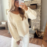 Oatmeal Myka Shawl Sweater