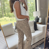 Risen Leopard MR Ankle Slim Straight Jeans