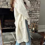 Envy Ivory Ribbed Sweater Knit Cardi