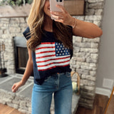 Stars & Stripes Chill Navy Sleeveless Knit Top