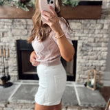The Perfect White Risen HR Button Down Skort
