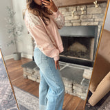 Mica Dull Blue Cuffed Barrel Leg Denim