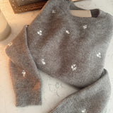 Heather Gray Whimsy Wildflower Sweater