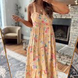 Orange Monaco Tiered Midi Dress