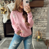 Sweetest Snowflake Pink Winter Snowflake Crew Sweater