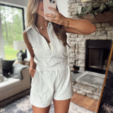 Heather Gray Fast Lane Athletic Collared Romper