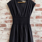 Midnight Blouson Poplin Mini Dress