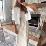 Mocha Elio Striped Midi Dress