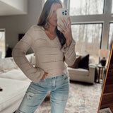 Effortless Getaway Taupe Open Knit Sweater