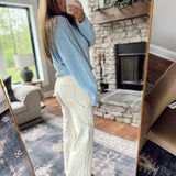 Risen Ivory Tummy Control HR Crop Wide Pants