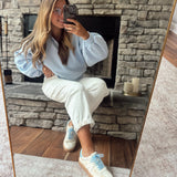 Off White Floral Axel Woven Sneakers