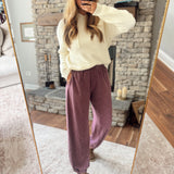 Dark Cherry Adara Joggers