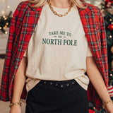 Take Me To The North Pole Ivory Mock Neck Tee