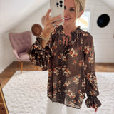 Espresso Floral Nori Blouse