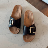Black Road Trip Buckle Sandals