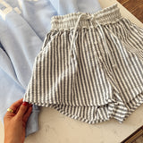 Gray Striped Daydream Shorts