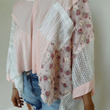 Flouncing Around Pale Pink Oversized Contrast Top