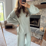 Dark Green & Cream Soft Motion Top